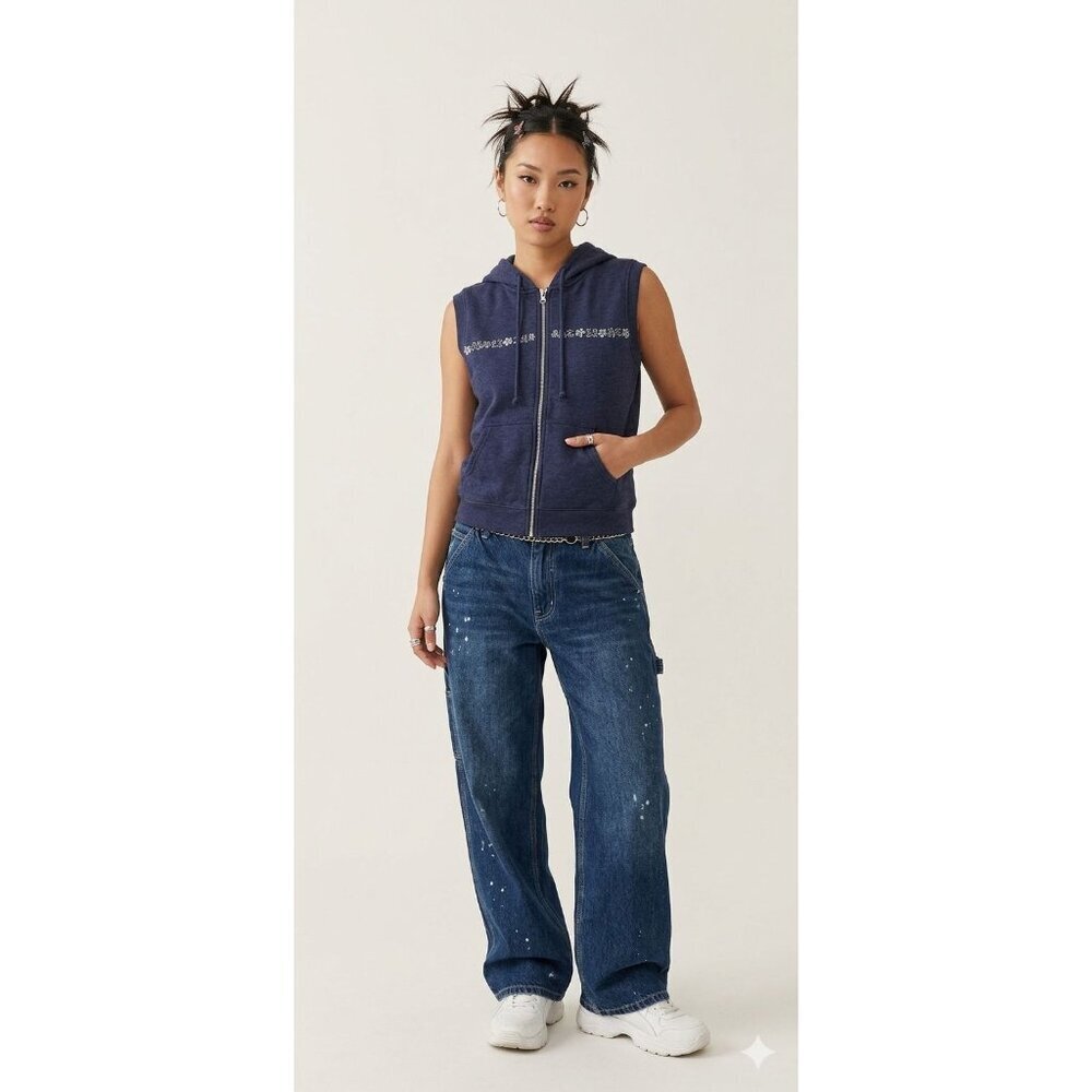Vintage 90's Y2K Zip Up Sweatshirt Vest Skater Coconut Girl